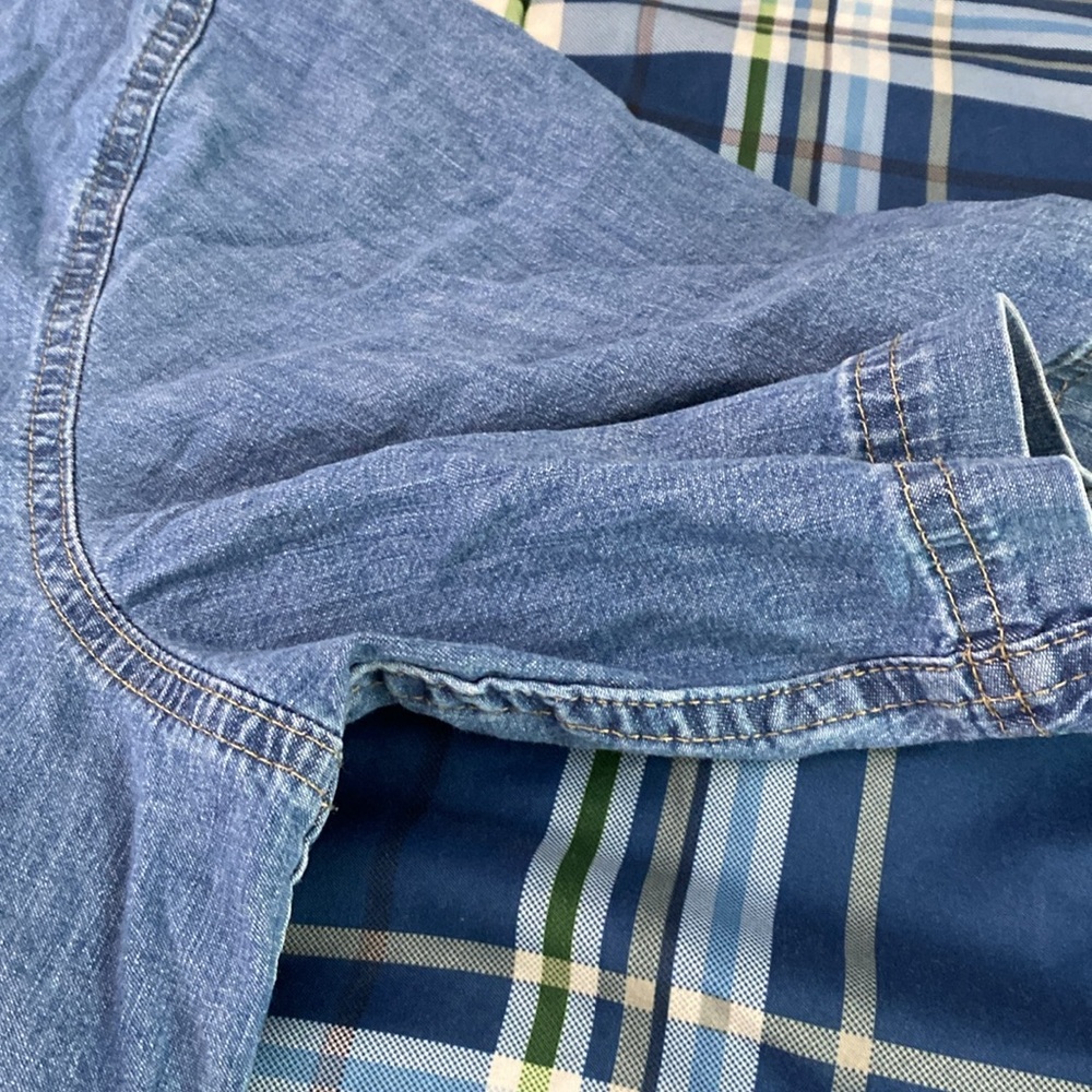Wrangler denim button down short-sleeve shirt - Picture 6 of 17